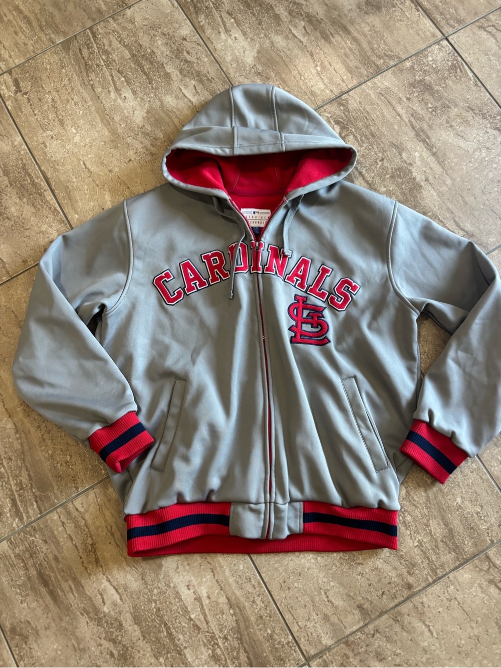 St. Louis Cardinals MLB genuine merchandise gray varsity zip-up